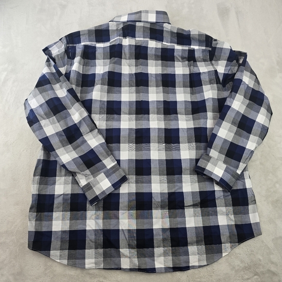 Hart Schaffner Marx Men's Long Sleeve Button Up Shirt 2XB Plaid Blue  NWT $115 - Picture 2 of 7